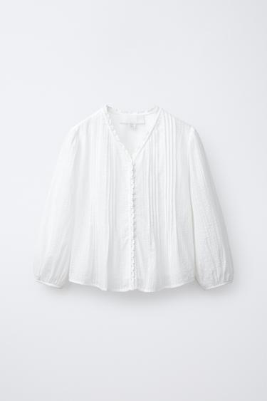 ROMANTIC SHIRT WITH PINTUCKS - White by Zara - Image 0