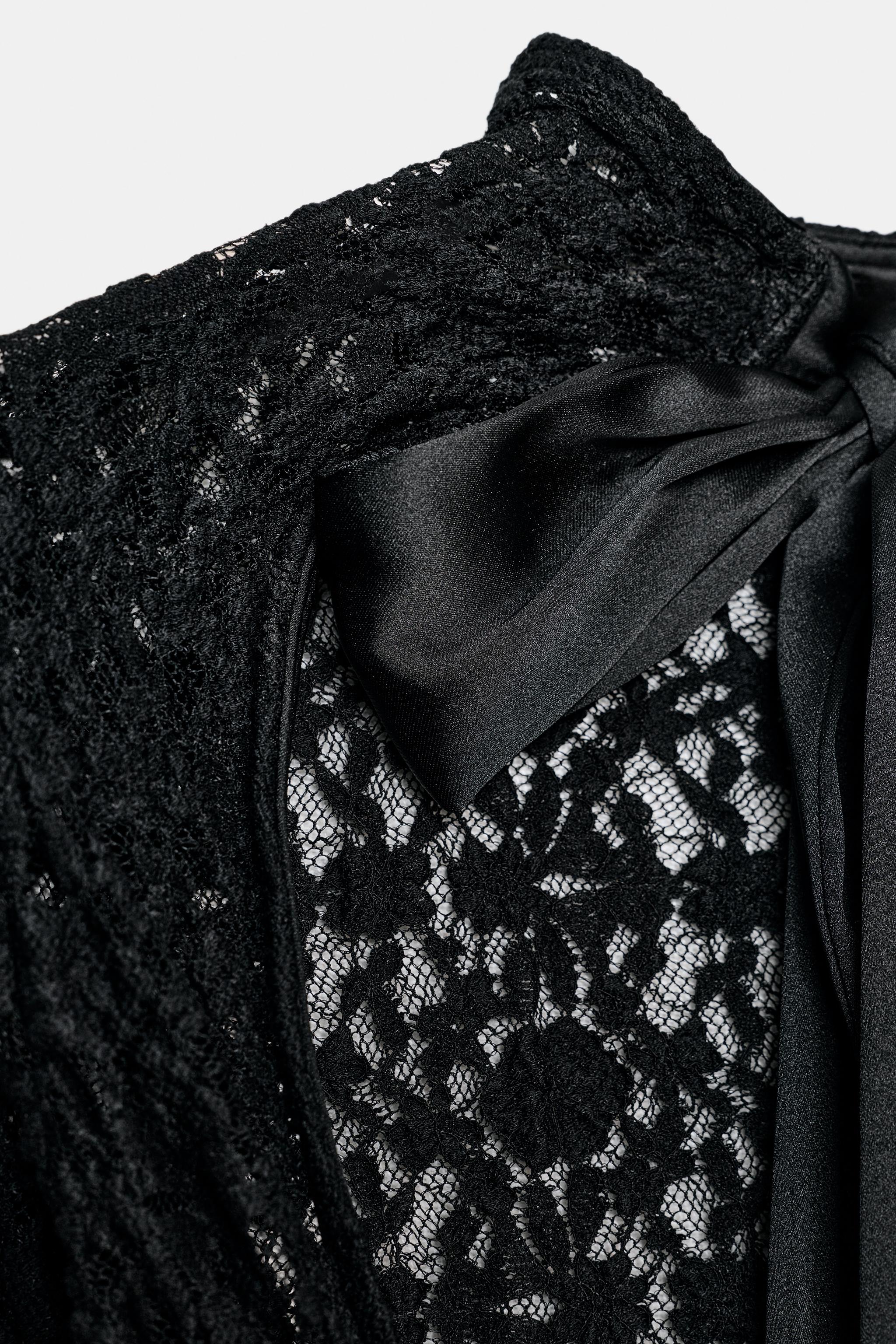 SATIN BOW LACE BODYSUIT