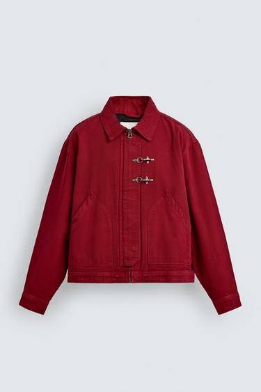 BOXY FIT АЛАМАРЛЫ КҮРТКЕ - Қызыл / Қара Zara компаниясынан