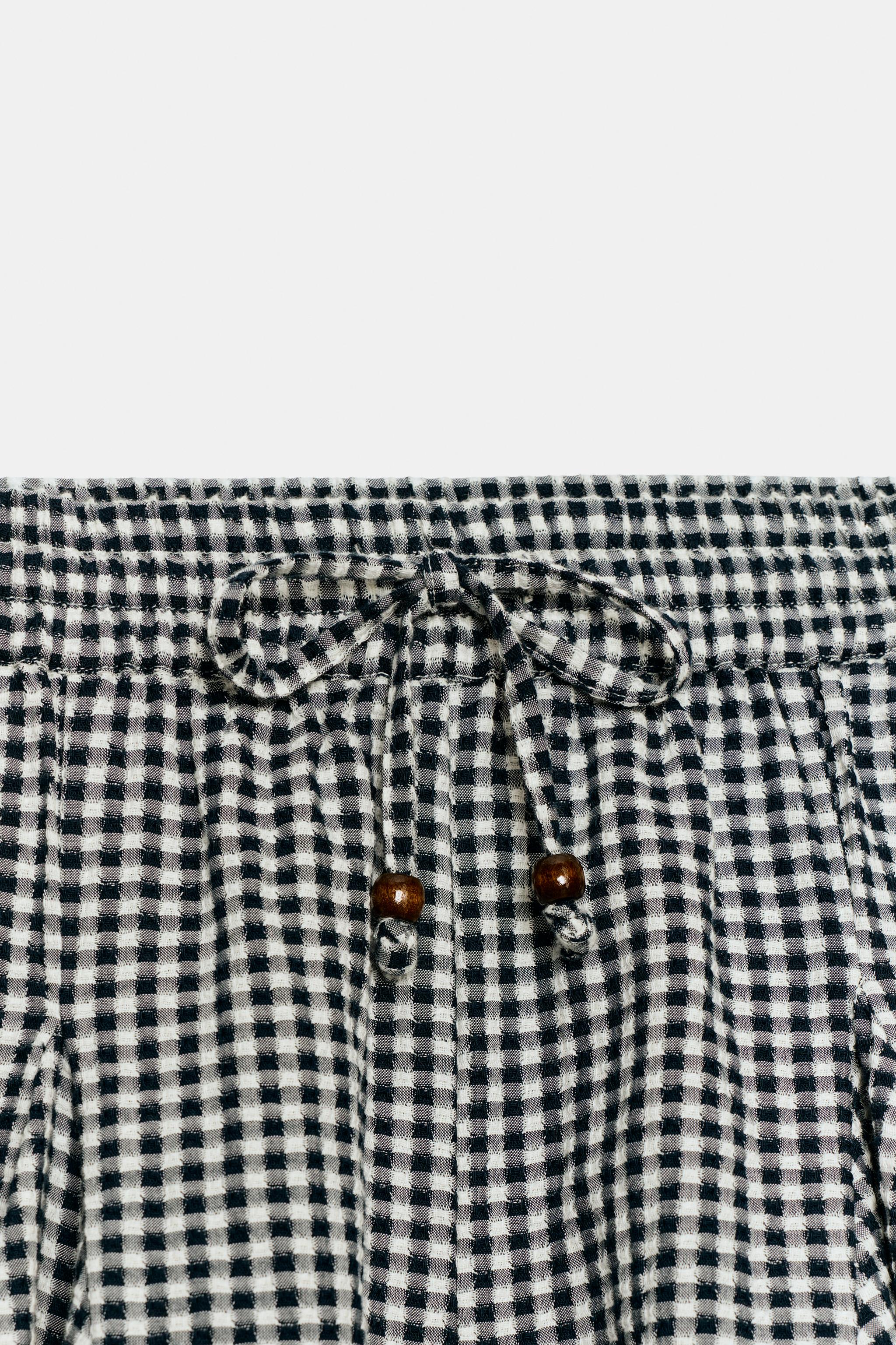 JUPE-PANTALON À CARREAUX VICHY ET ÉVASE