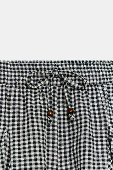 FLARED GINGHAM SKORT - Blue by Zara - Image 6
