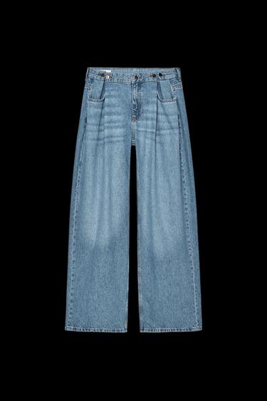 JEANS Z1975 LOOSE WIDE LEG TIRO ALTO - Azul medio de Zara - Imagen 0