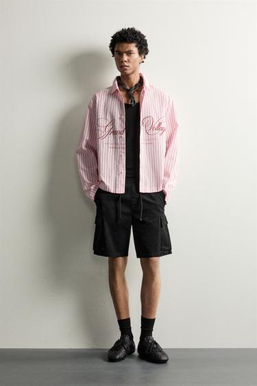 BERMUDA CARGO RELAXED FIT LAVADO - Negro de Zara - Imagen 0