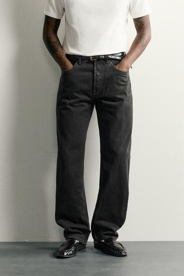 STRAIGHT-LEG JEANS - Black by Zara