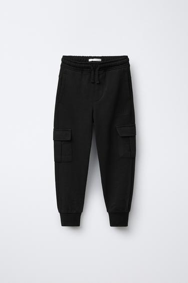 GESTICKTE CARGO-JOGGINGHOSE - Schwarz von Zara - Bild 0
