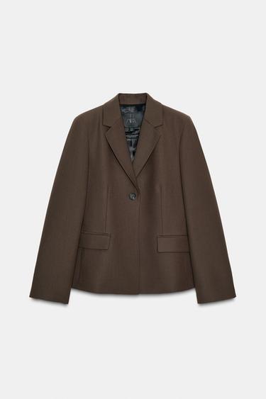 WOOL BLAZER ZW COLLECTION - Mink by Zara