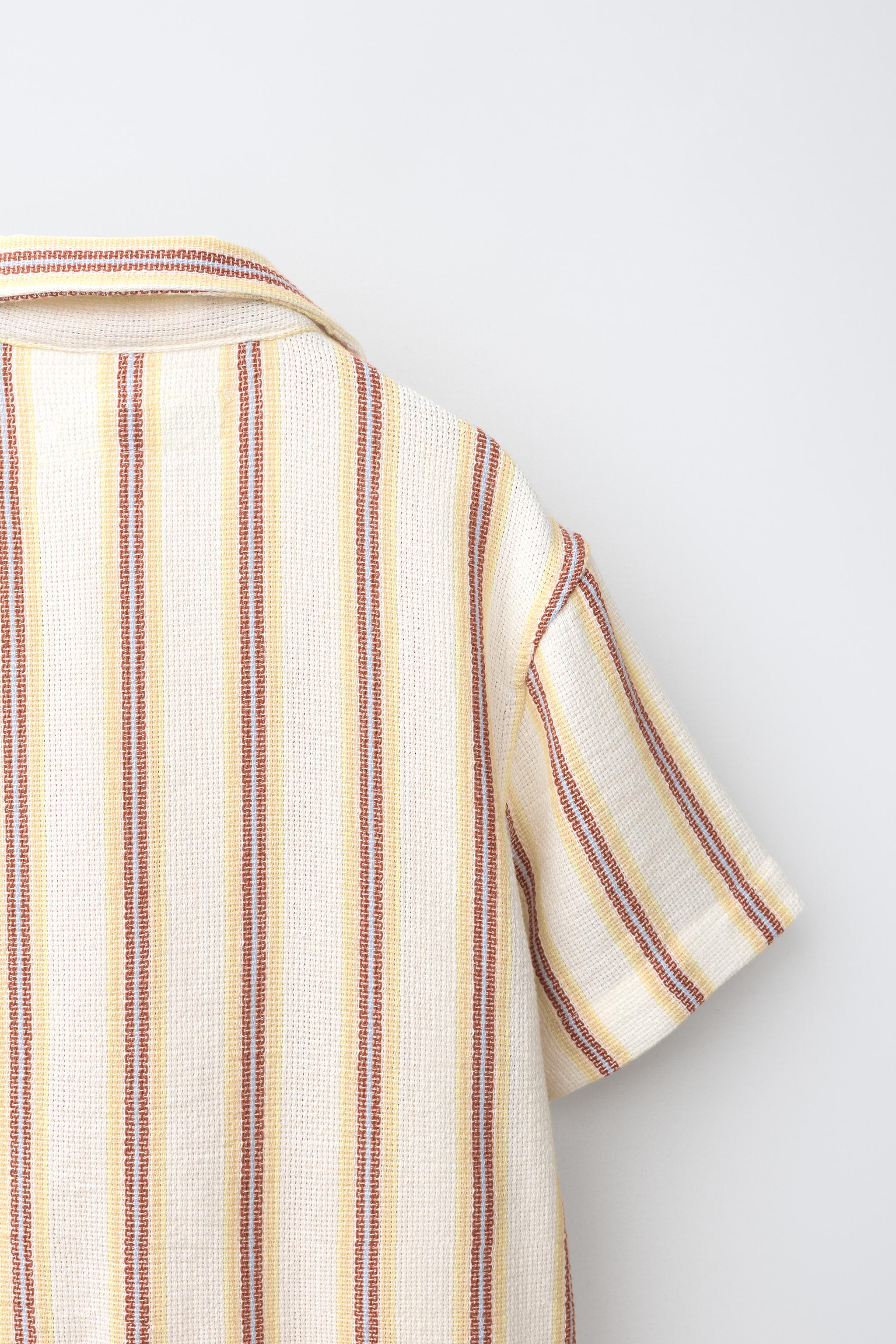 Zara RUSTIC STRIPED SHIRT — фото 4