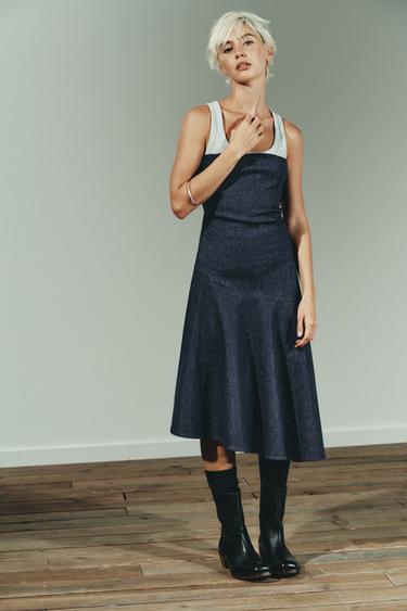 TRF ASYMMETRIC DENIM DRESS - Dark indigo by Zara