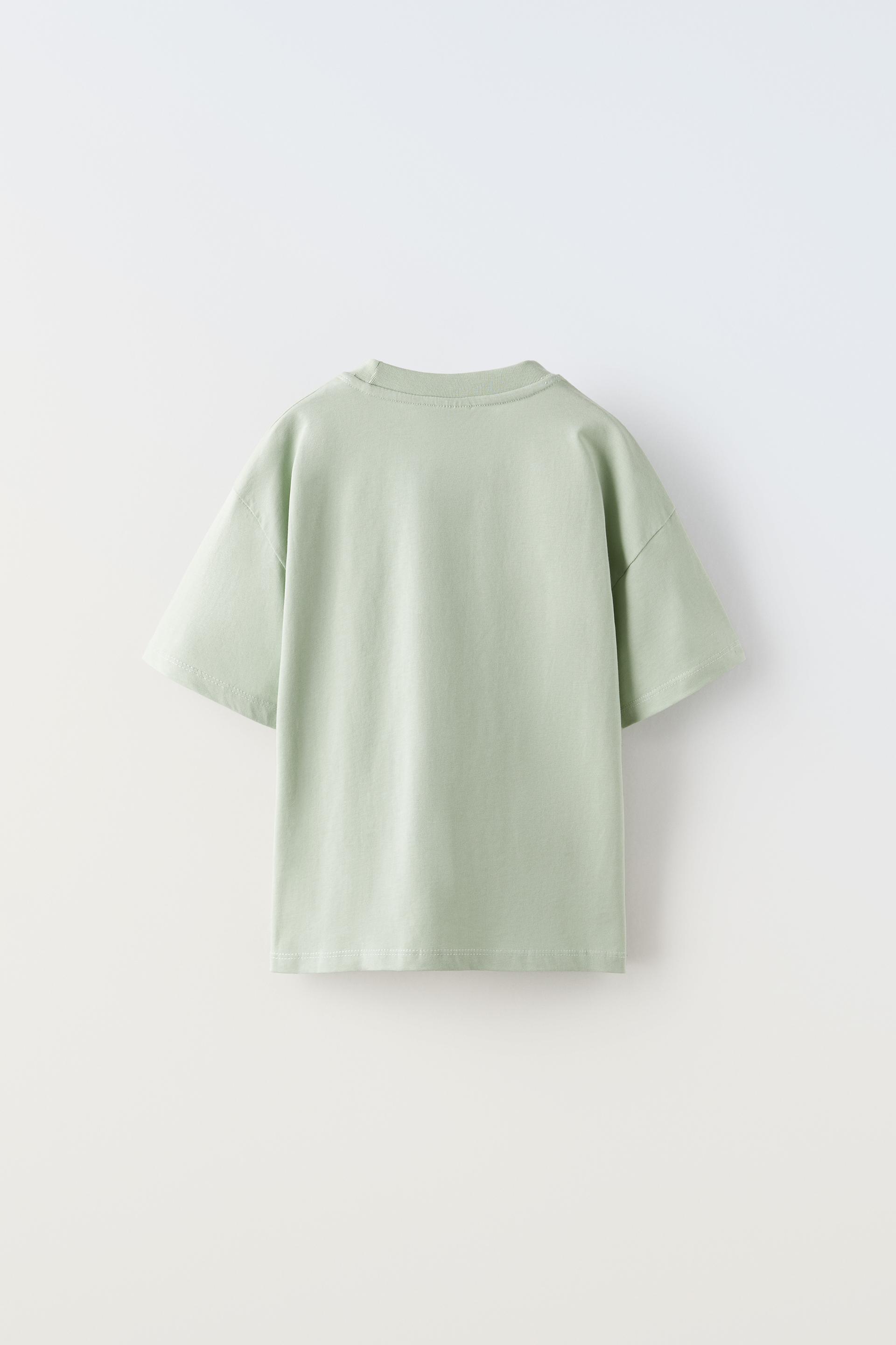 EMBROIDERED TEXT T-SHIRT - Light green