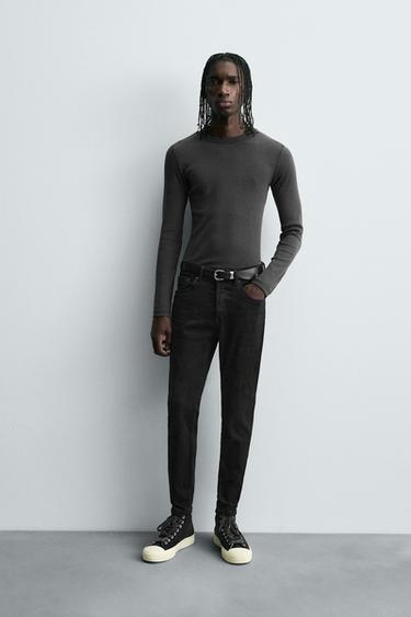 SKINNY CROPPED FIT JEANS - Black by Zara