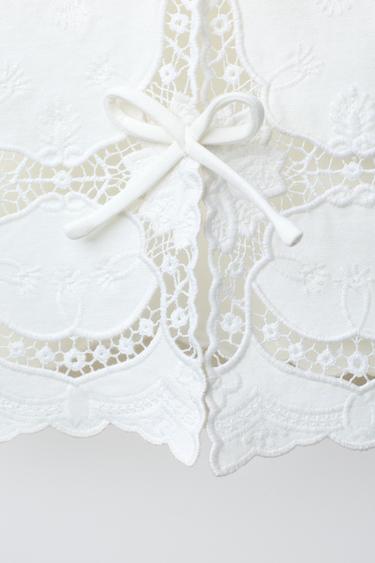 GILET BRODÉ - Écru de Zara - Image 3