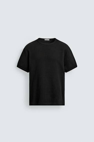 CAMISETA ESTRUCTURA WAFFLE - Negro de Zara