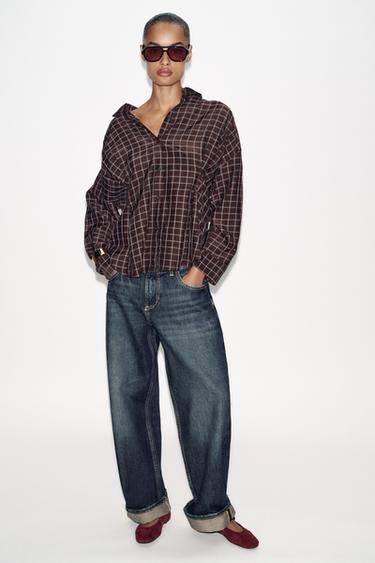 BAILARINA ANTE HEBILLA - Rojo Burdeos de Zara