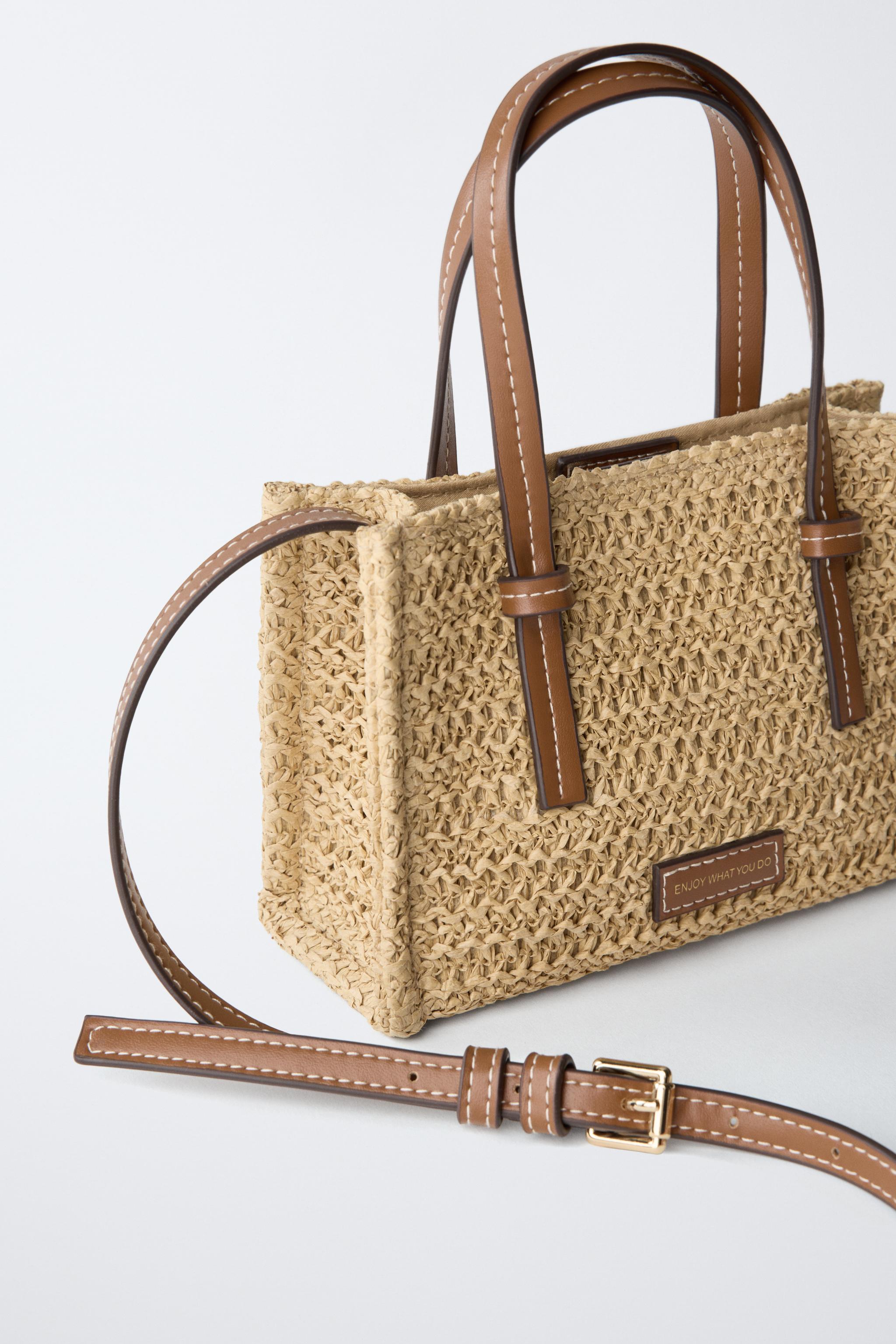 RAFFIA EFFECT CROSSBODY BAG