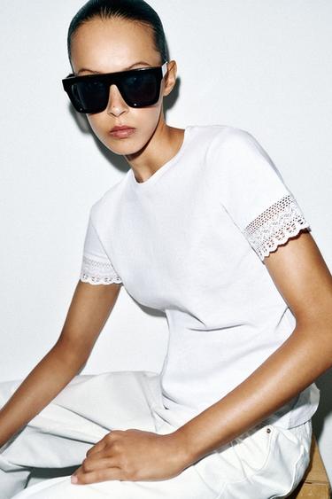 CAMISETA MANGA CORTA FORNITURA - Blanco de Zara
