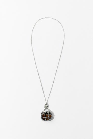 STONE JEWEL SACK NECKLACE - Silver by Zara