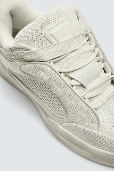 DISTRESSED CHUNKY TRAINERS - Bone White by Zara - Image 6