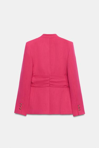 BLAZER WITH SHOULDER PADS AND BELT - Fuchsia by Zara - Image 6