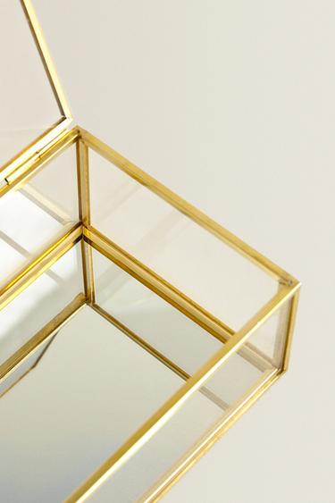 GLASS JEWELLERY BOX WITH METAL BORDER - Gold by Zara - Image 4