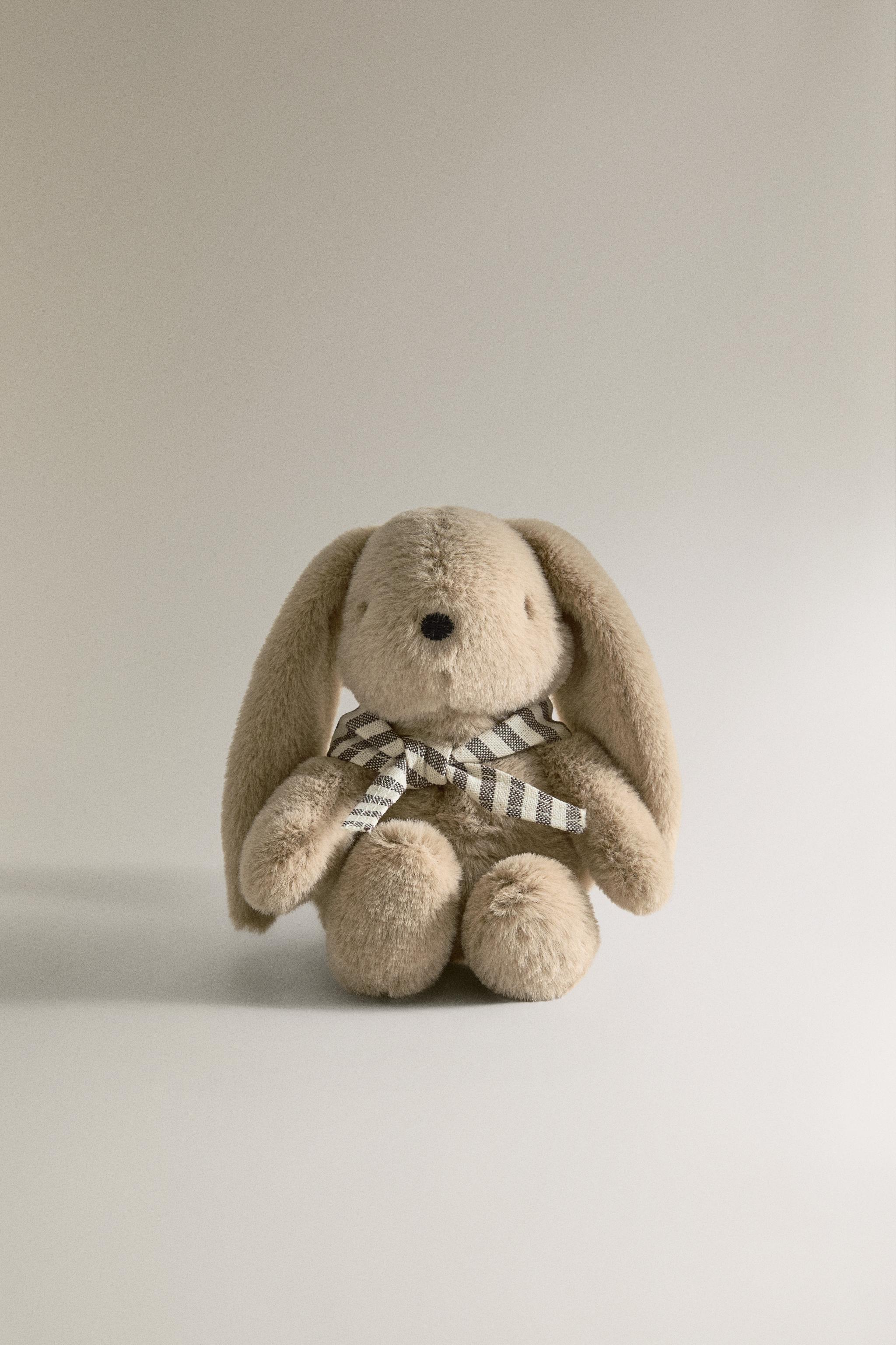 KIDS RABBIT PLUSH TOY IN BOX — Dark beige (alternate view)
