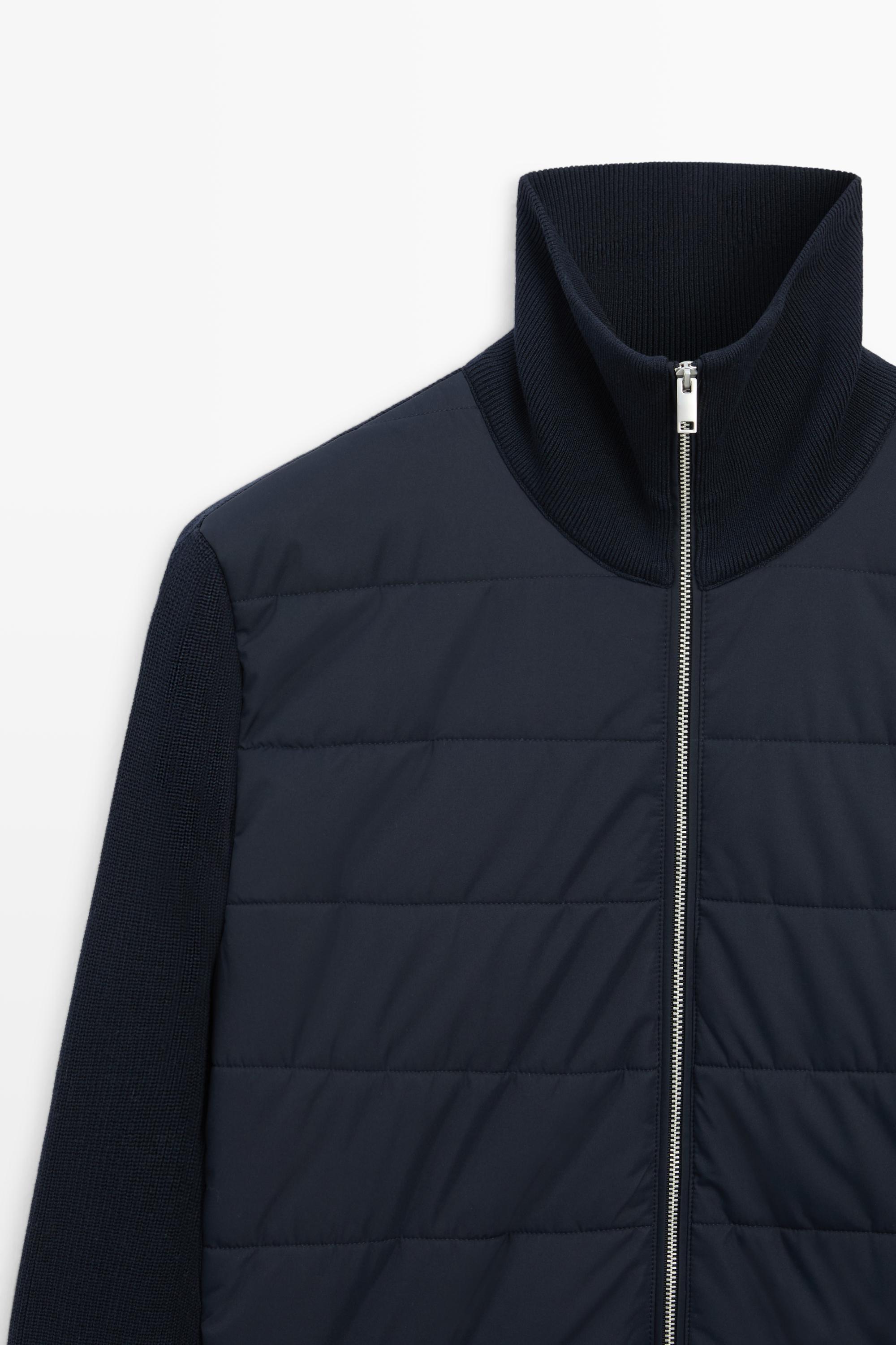 Cardigan à col montant en tissu combiné