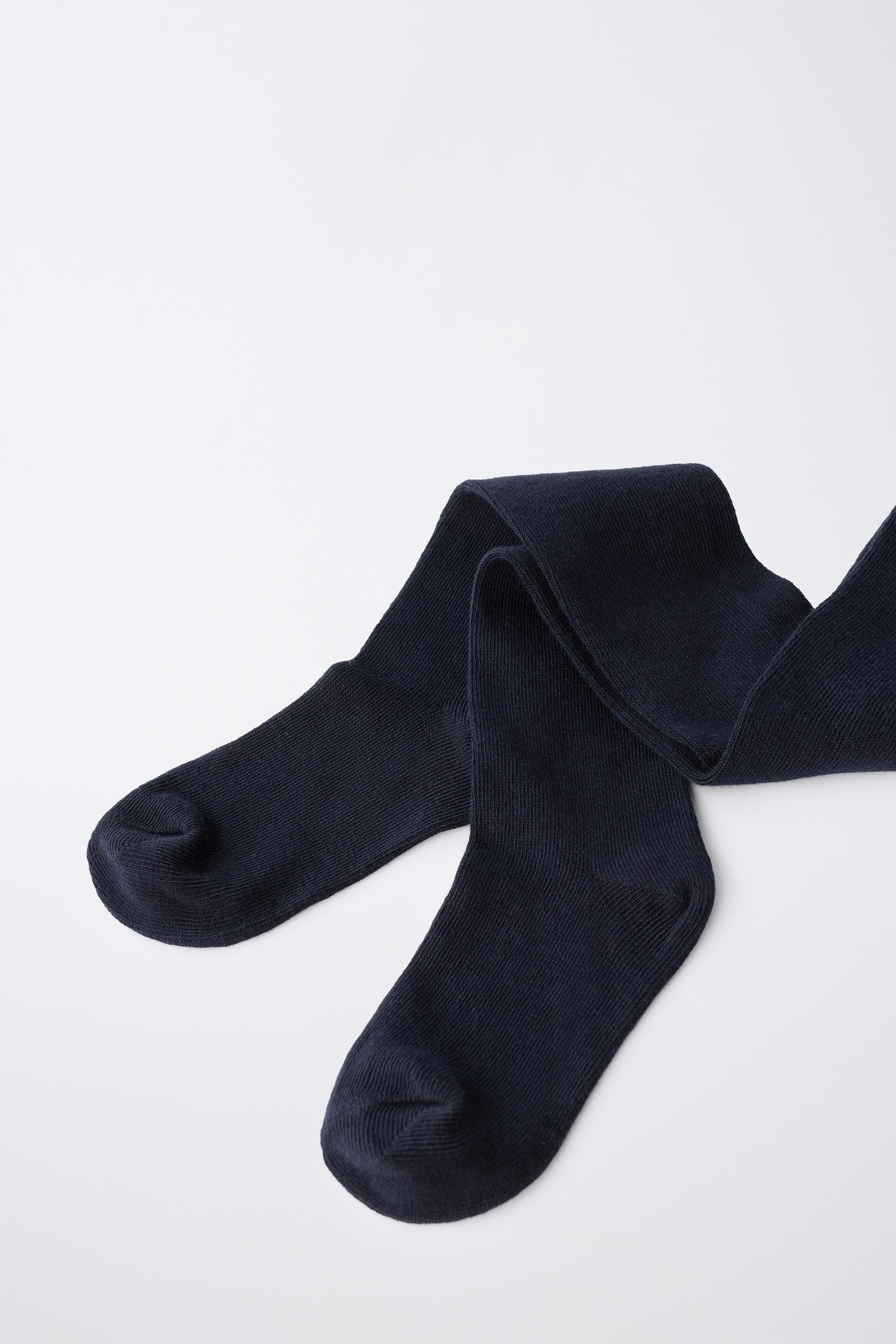 TWO-PACK SOLID TIGHTS — Navy blue