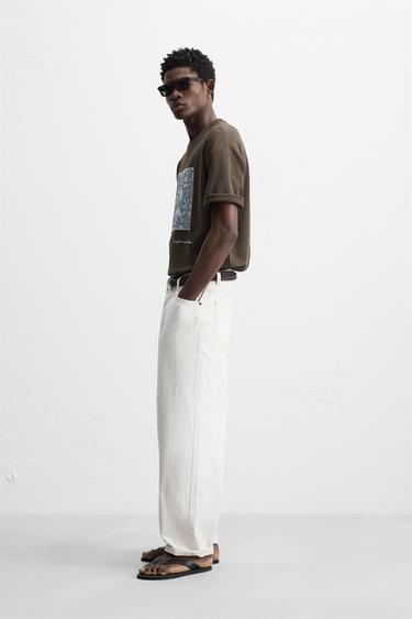T-SHIRT AVEC PIÈCE EN RELIEF - Marron de Zara - Image 3