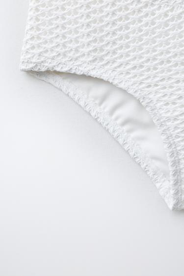 6-14 YEARS/ SHELL CUT-OUT CROCHET SWIMSUIT - White by Zara - Image 3