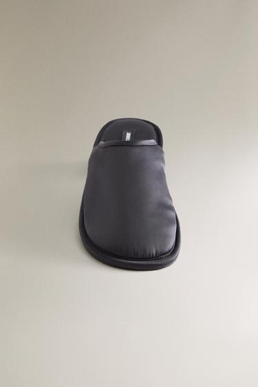 CHAUSSONS OUVERTS À L’ARRIÈRE EN SATIN - Bleu de Zara - Image 4