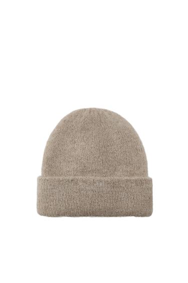 GORRO BEANIE PUNTO VUELTA - Beige de Zara