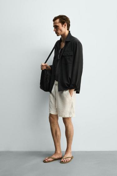 SHORT FLUIDE COUPE DÉCONTRACTÉE - Blanc cassé de Zara - Image 3