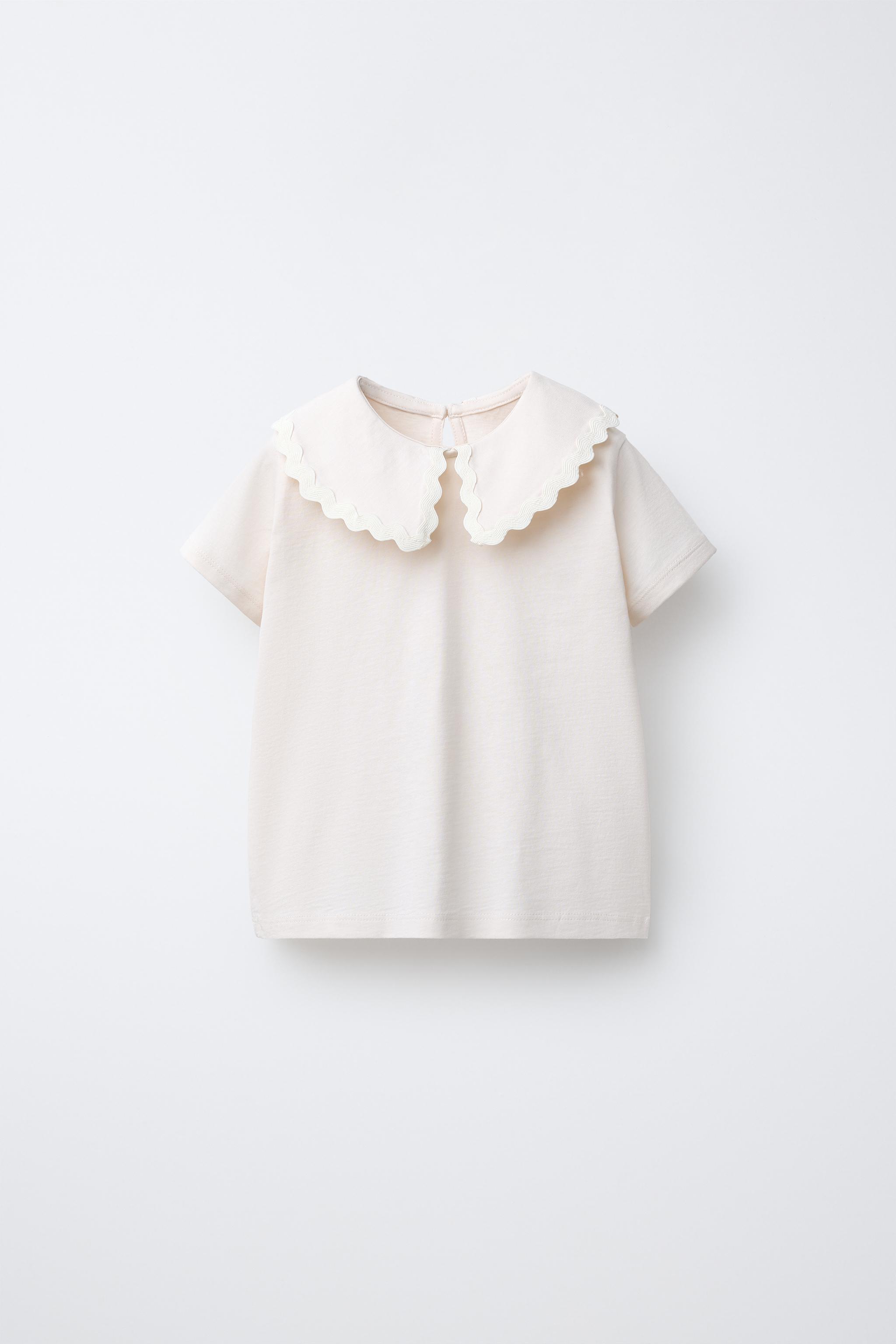 PETER PAN COLLAR TOP WITH RIPPLE TRIM