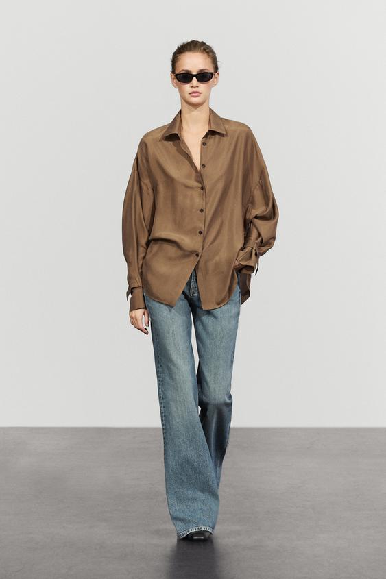 Chemise fluide 100 % soie - Toffee de Zara - Image 0