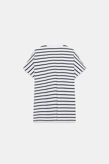 T-SHIRT À MANCHES TOMBANTES - rayures de Zara - Image 4