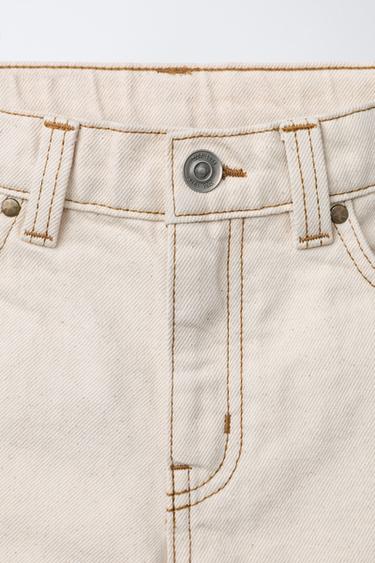PANTALON CARPENTER ECRU SURPIQÛRES - Écru de Zara - Image 2