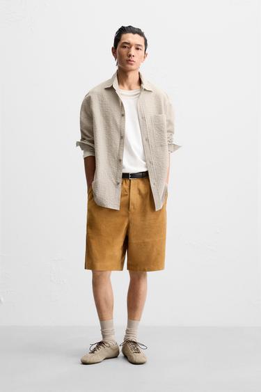 RAISED JACQUARD SHIRT - Light beige by Zara - Image 0