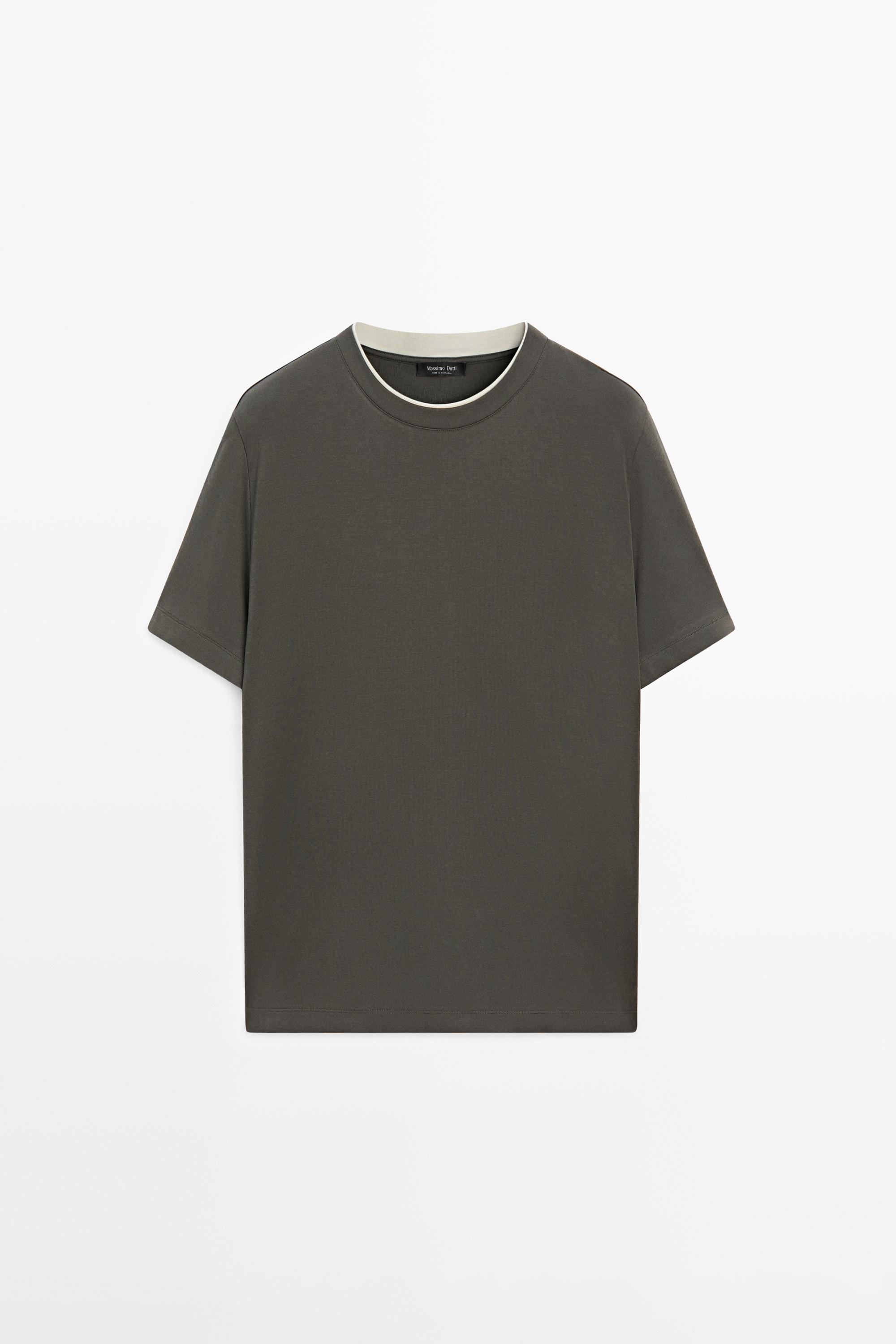 100% cotton T-shirt with contrast neckline