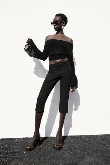 ТРИКОТАЖНЫЙ ТОП OFF SHOULDER — ЧЕРНЫЙ от Zara — изображение 0