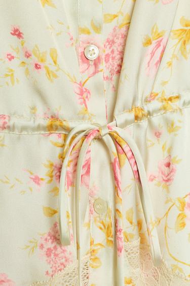 TOP SATINÉ FLEURS ET DENTELLE - Cave de Zara - Image 8