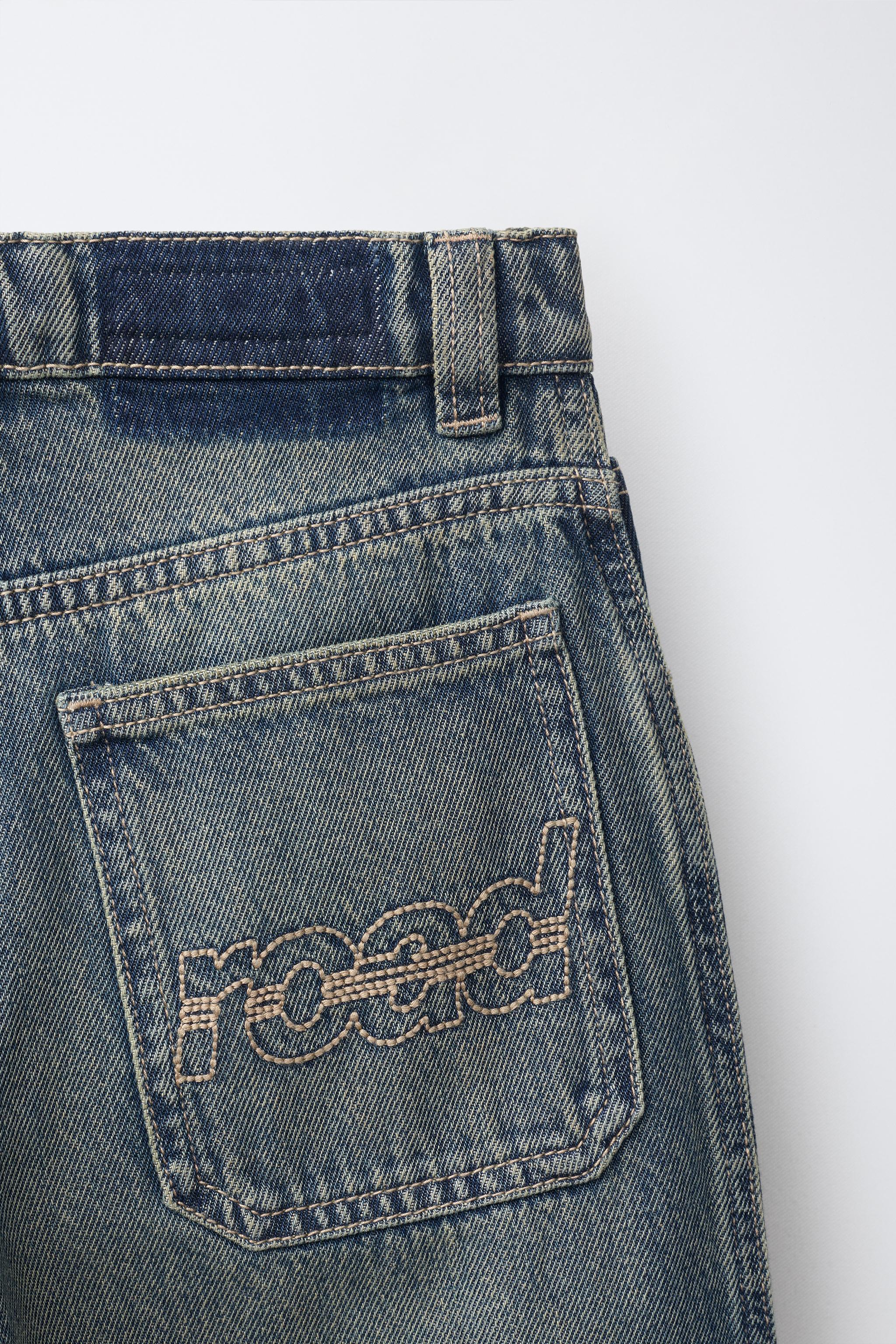 Детские джинсы Zara EMBROIDERED BALLOON JEANS — фото 4
