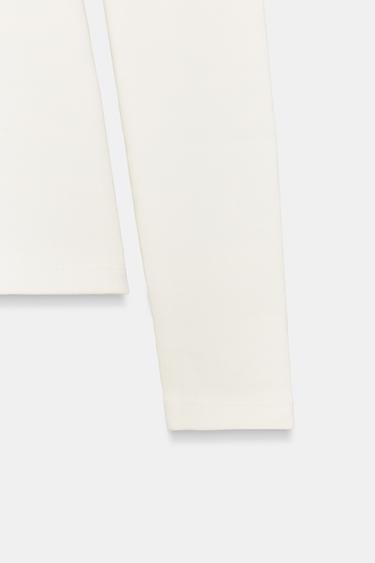 RIBBED LONG SLEEVE T-SHIRT - Oyster-white by Zara - Image 6