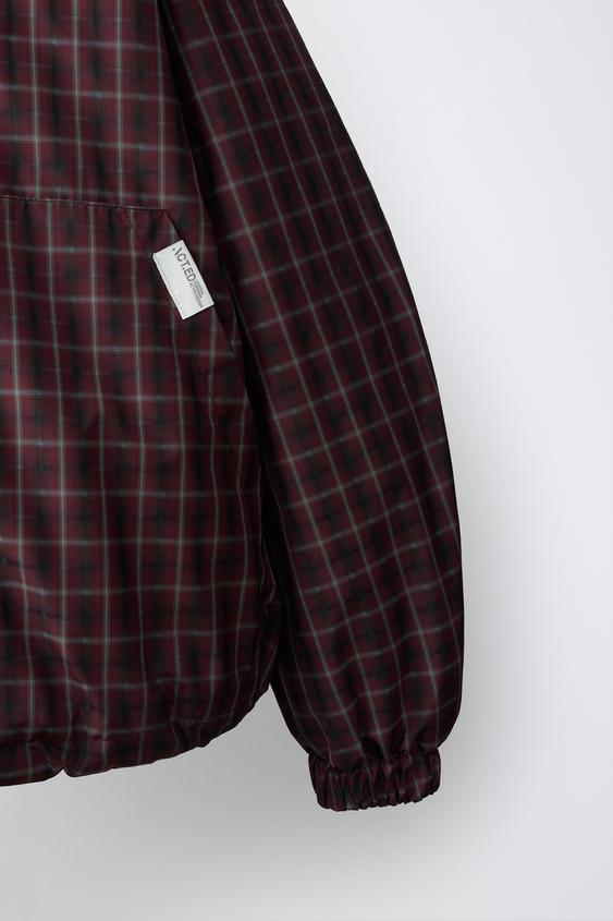 BLOUSON À CARREAUX DÉPERLANT - Bordeaux de Zara - Image 5