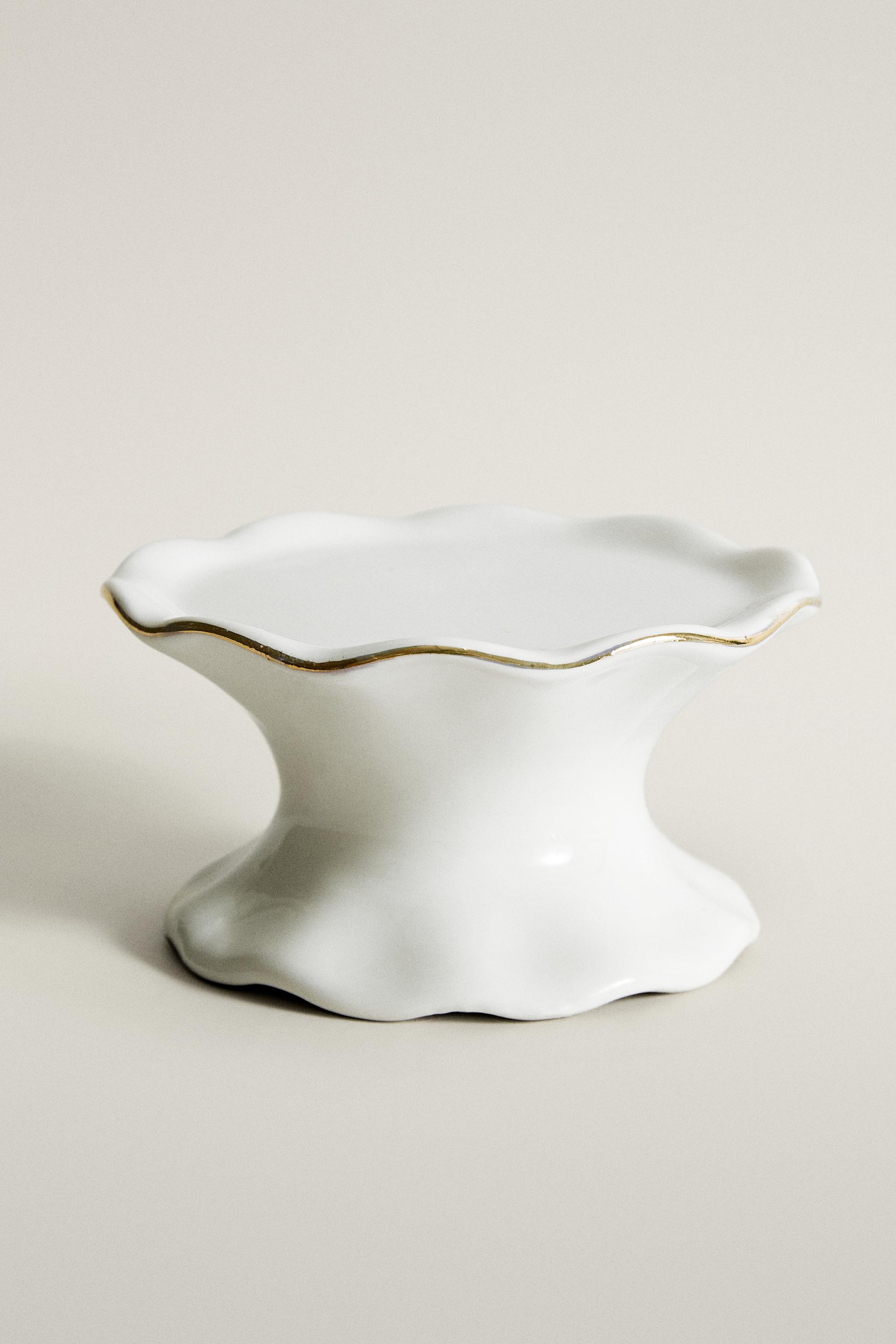 PORTE-BOUGIE PORCELAINE ONDULÉ NOËL