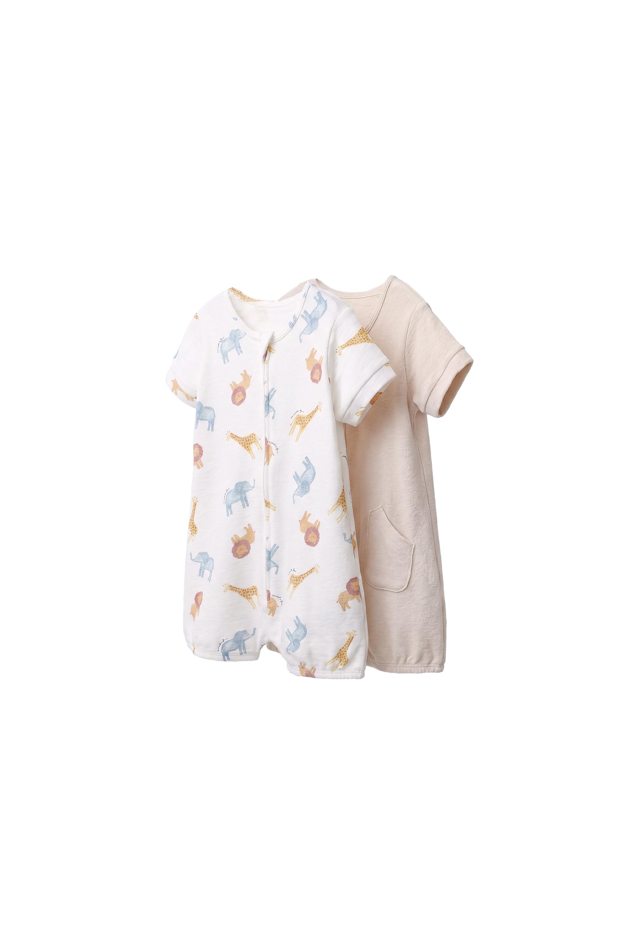アニマル柄ロンパース 2枚セット - ベージュ | ZARA Japan / 日本