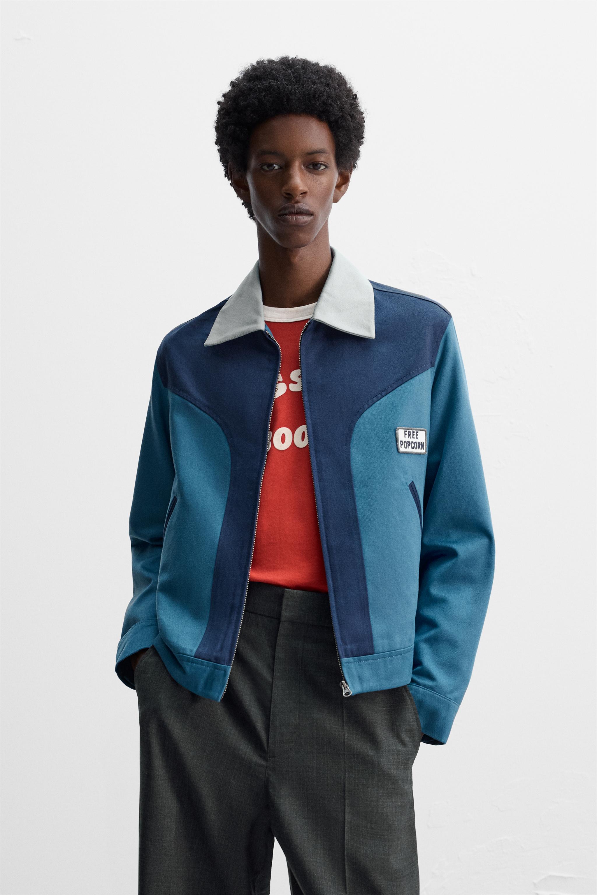 Oversized colour block jacket at zara deals