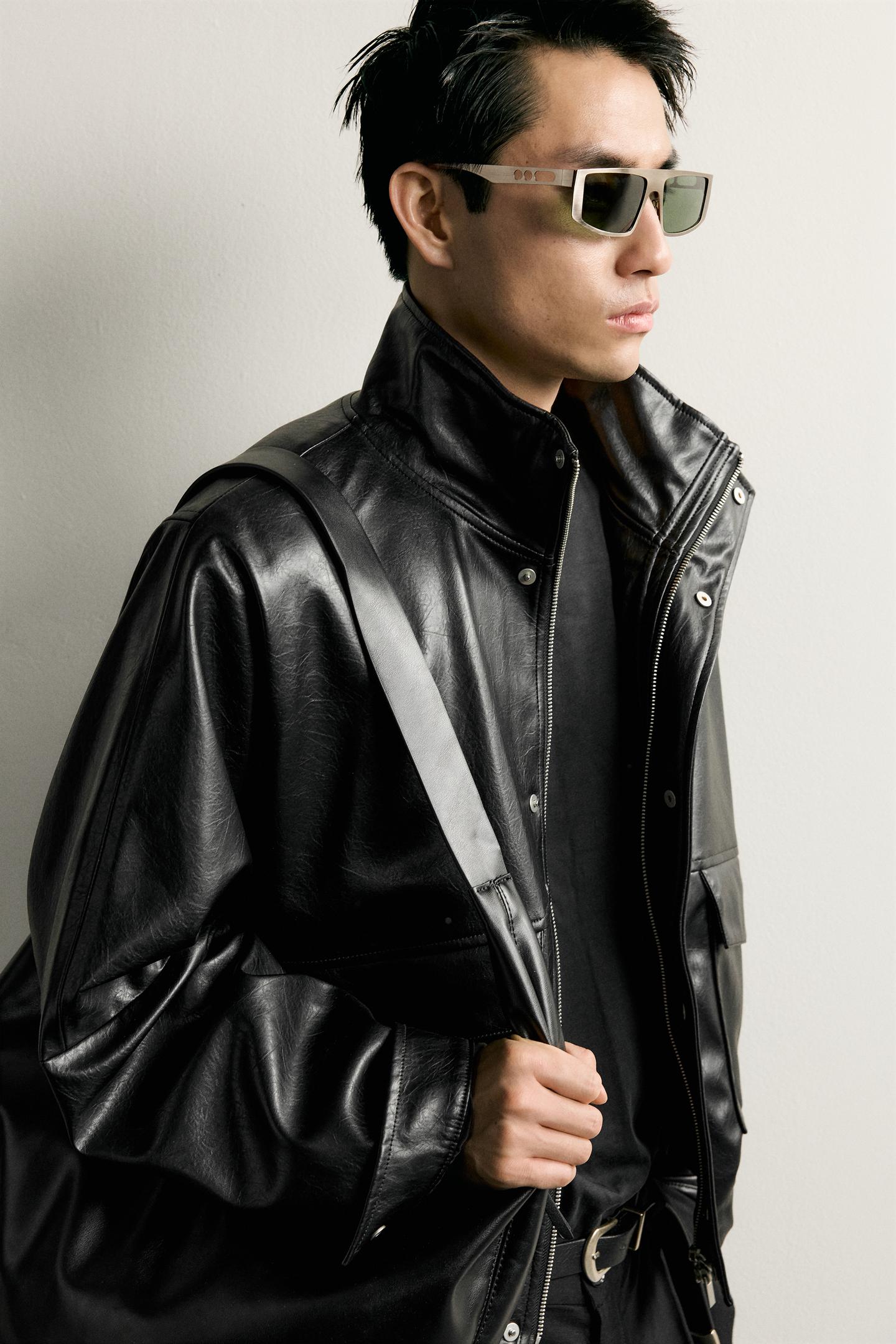 Мужская сумка Zara Asymmetrical Shoulder, цвет: Чёрный — фото 3