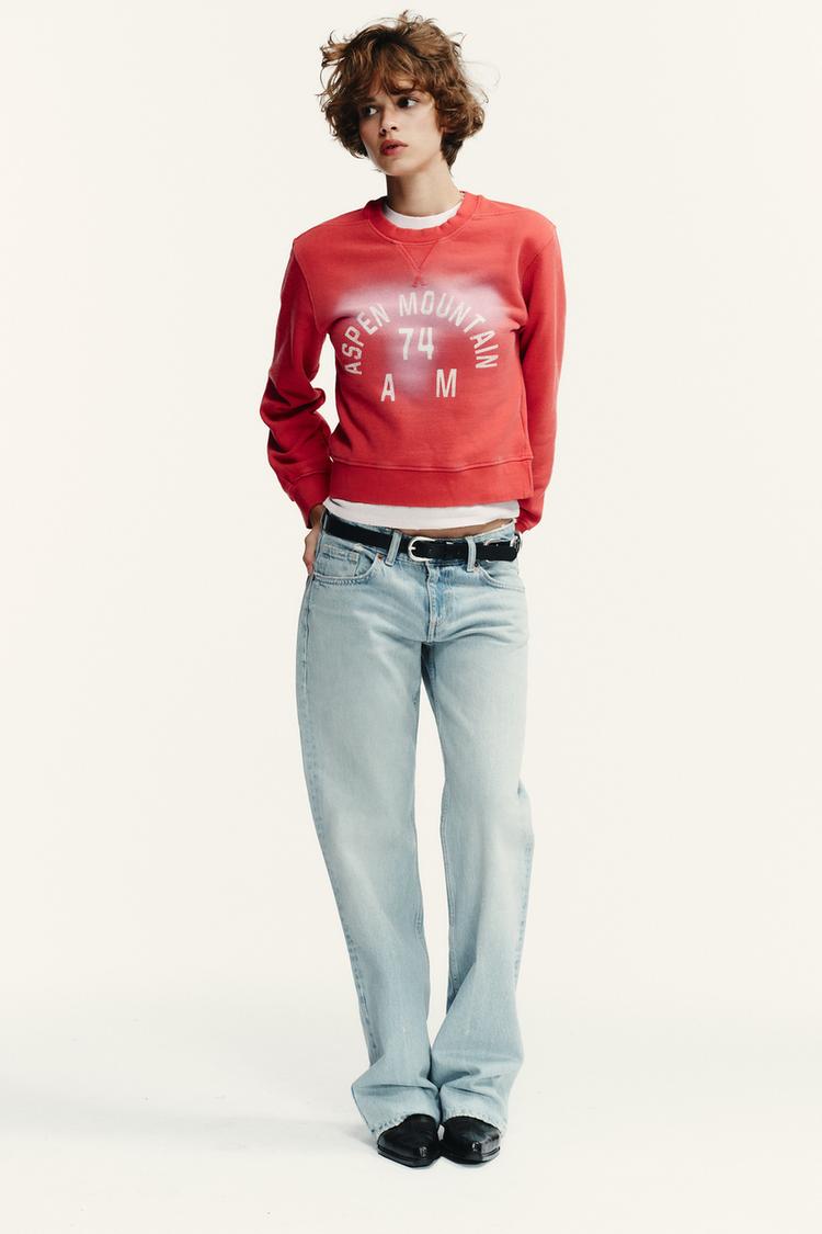 ZARA TRF WIDE LEG LOW RISE JEANS