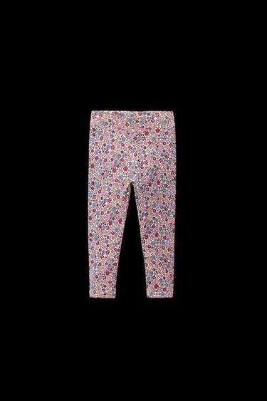 Zara PRINTED RIBBED LEGGINGS - Multicolored - Image 0