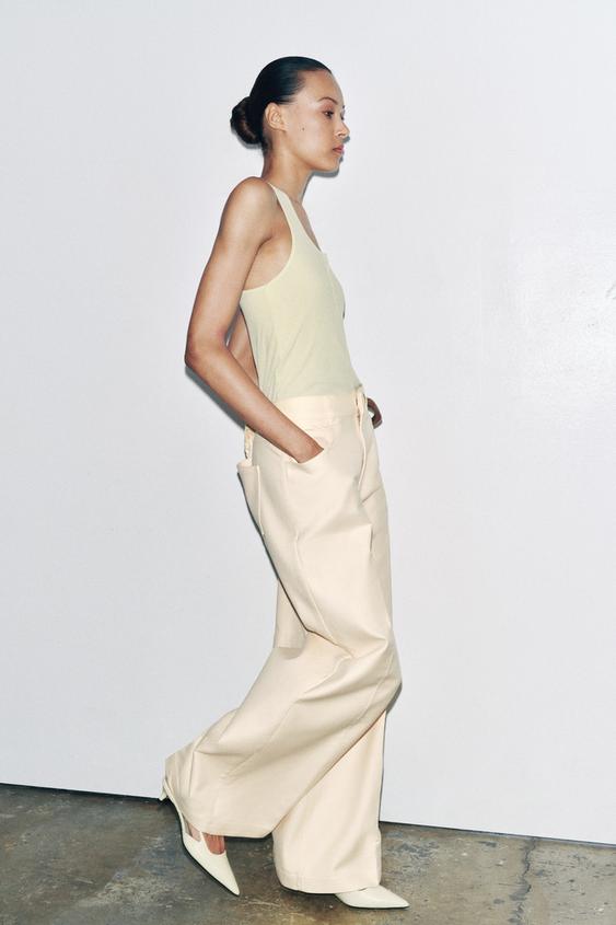 TOP EN COTON BOUTONNÉ - Kaki clair de Zara - Image 0