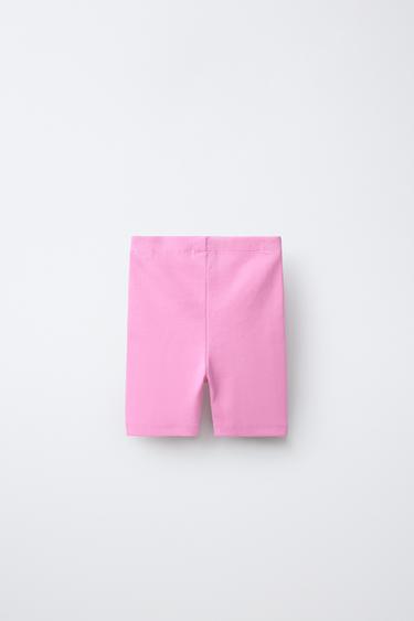 LOT DE DEUX LEGGINGS CYCLISTE CÔTELÉS - Rose chewing-gum de Zara - Image 2